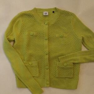 CAbi Lime Button-Up Cardigan